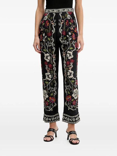 Farm Rio Floral-print Trousers - Black 