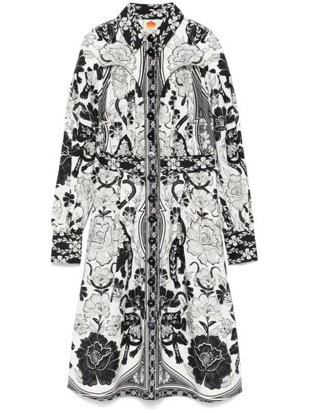  Farm Rio Flower Leopards Midi Dress - White 