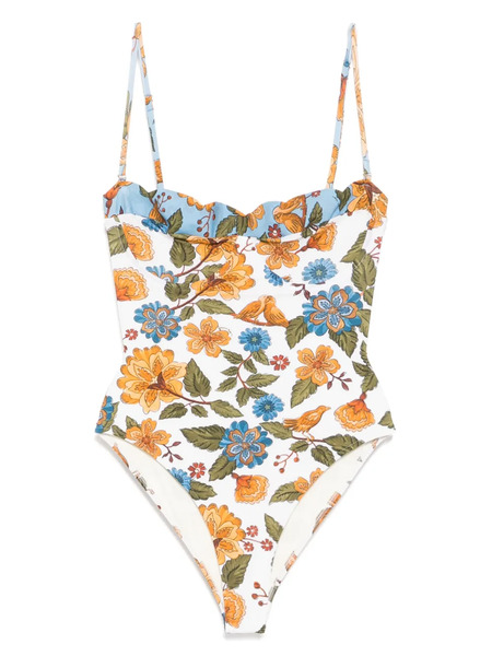  Farm Rio Garden Scarf One-piece - White 