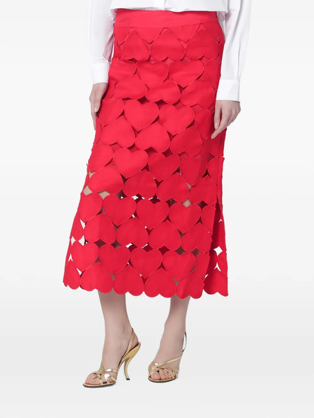  Farm Rio Hearts Midi Skirt - Red 