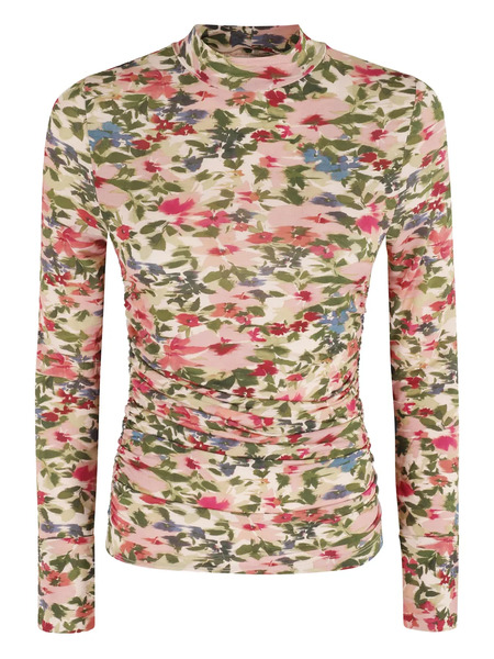  Farm Rio Ikat Tiny Flowers High-neck Top - Pink 