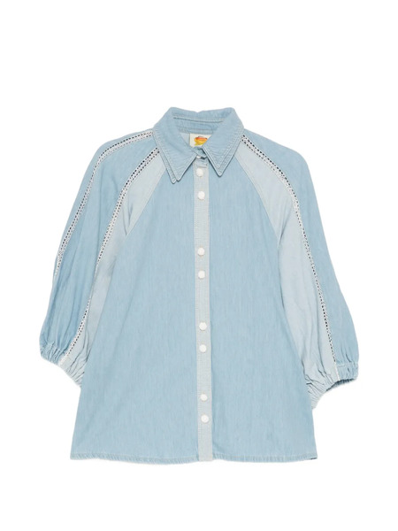  Farm Rio Lace Panelled Shirt - Blue 