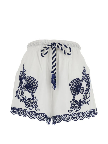  Farm Rio Logo-embroidered Short - White 