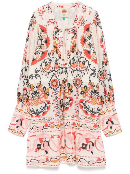  Farm Rio Mandala Mini Dress - Neutrals 