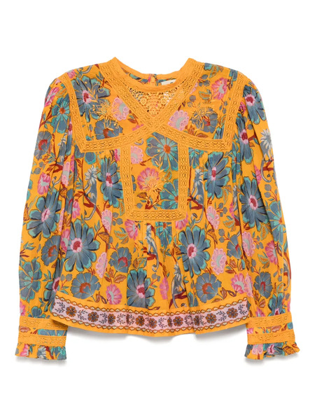  Farm Rio Mica Short-sleeved Top - Yellow 