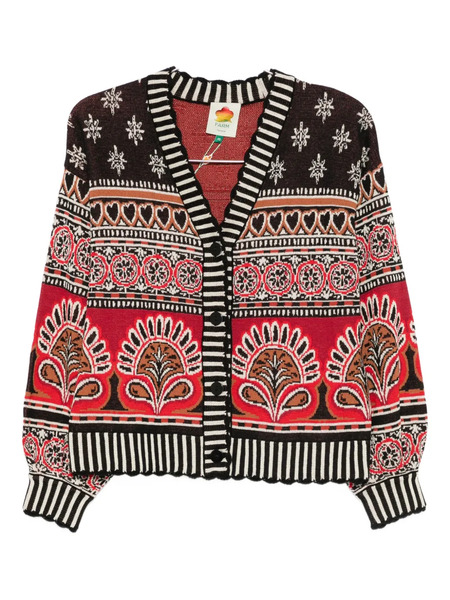  Farm Rio Patterned Cardigan - Red 