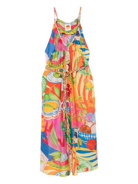  Farm Rio Printed Midi Dress - Yellow 