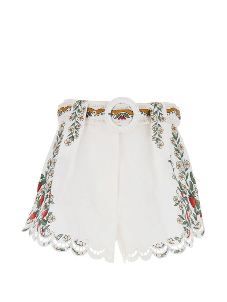  Farm Rio Richelieu Floral Shorts - White 
