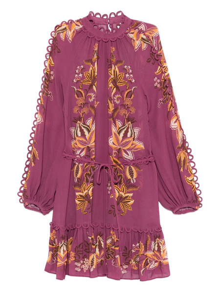  Farm Rio Ruffled Floral Mini Dress - Pink 