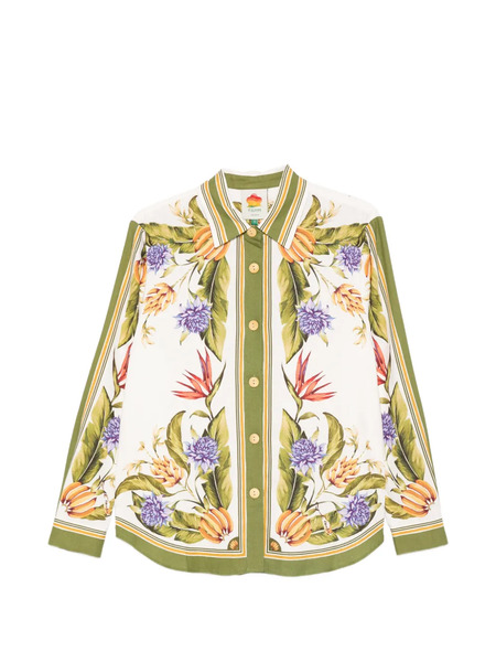 Farm Rio Sand Tropical Floral-print Shirt - White 