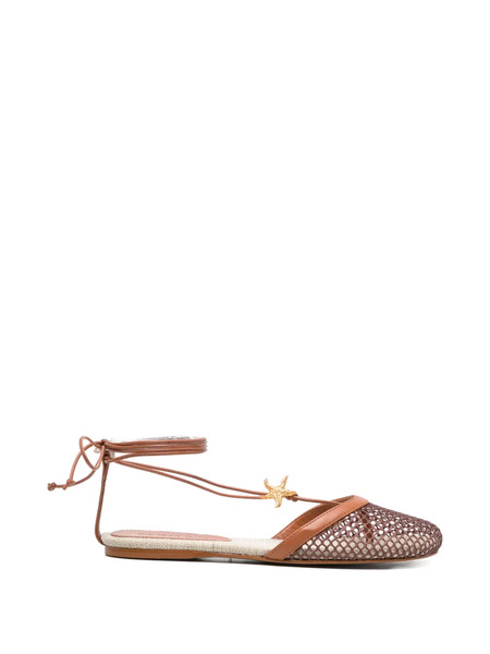  Farm Rio Starfish Lace-up Sandals - Brown 