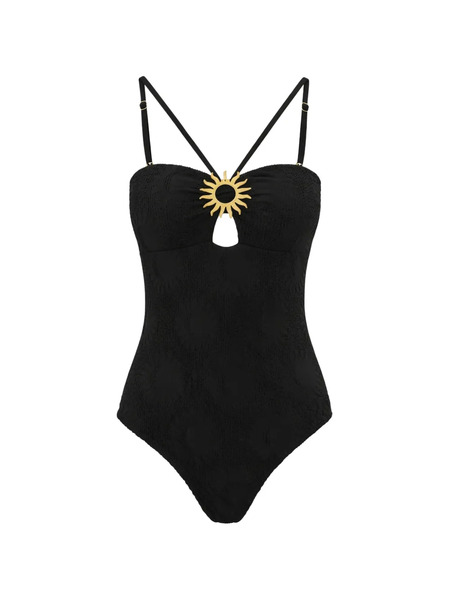  Farm Rio Sunny Moon Swimsuit - Black 