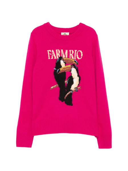  Farm Rio Toucan-applique Sweater - Pink 