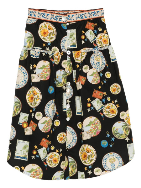  Farm Rio Trip Souvenir Skirt - Black 