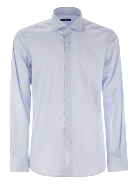  Fay Buttoned Long-sleeve Shirt - Blue 