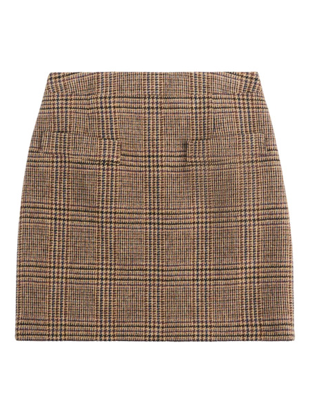  Fay Checked Mini Skirt - Brown 