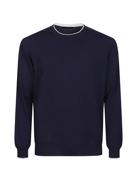  Fay Crew-neck Long-sleeve Sweater - Blue 