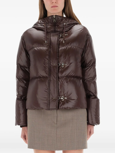  Fay Hooded Toggle Jacket - Brown 