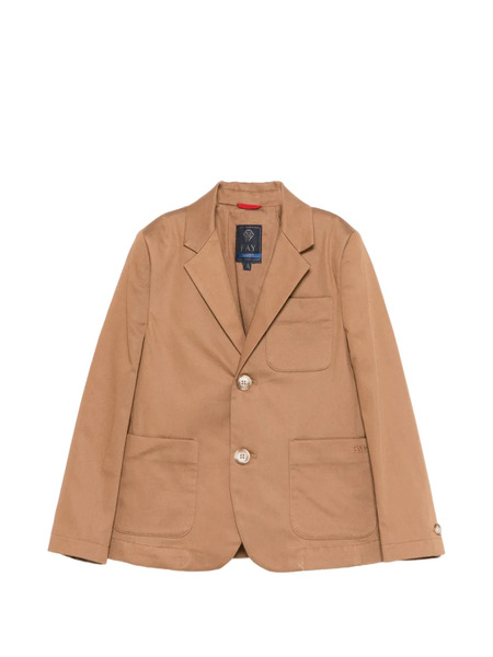  Fay Kids Button Chest-pocket Jacket - Brown 