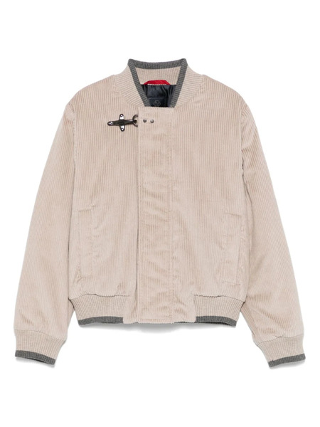  Fay Kids Corduroy Bomber Jacket - Grey 