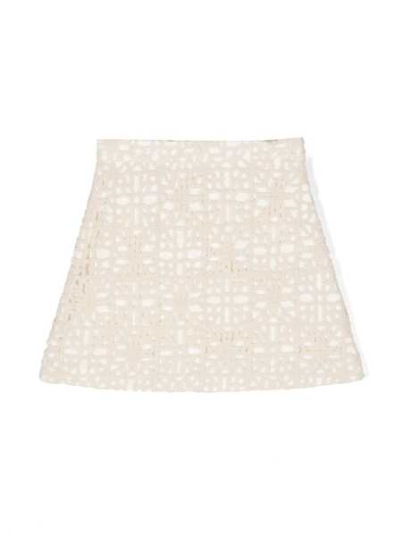  Fay Kids Crochet Mini Skirt - Neutrals 