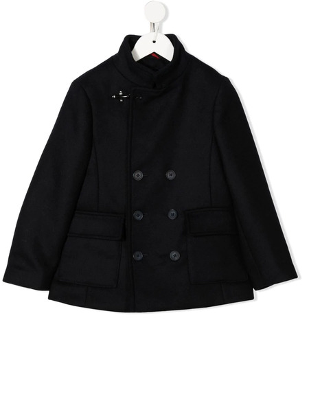  Fay Kids Double-breasted Short Coat - Blue 