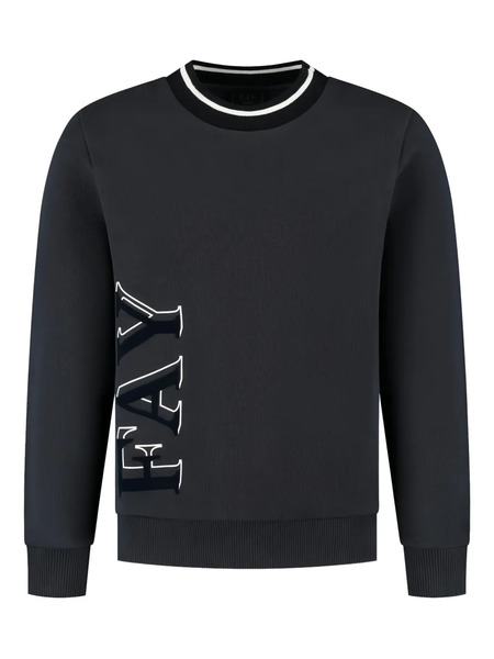  Fay Kids Embroidered-detail Crew-neck Sweatshirt - Black 