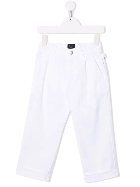  Fay Kids Embroidered-logo Detail Trousers - White 