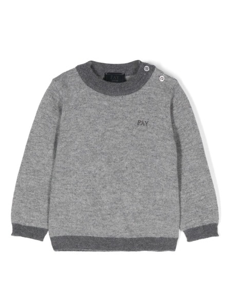 Fay Kids Embroidered-logo Sweater - Grey 
