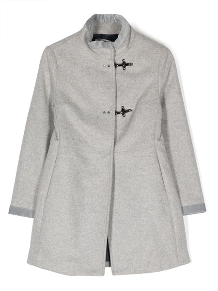  Fay Kids Funnel-neck Wool Blend Duffle Coat - Grey 