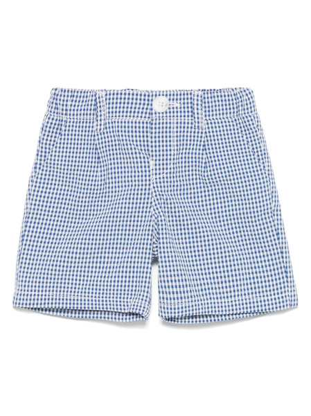  Fay Kids Gingham-check Shorts - Blue 