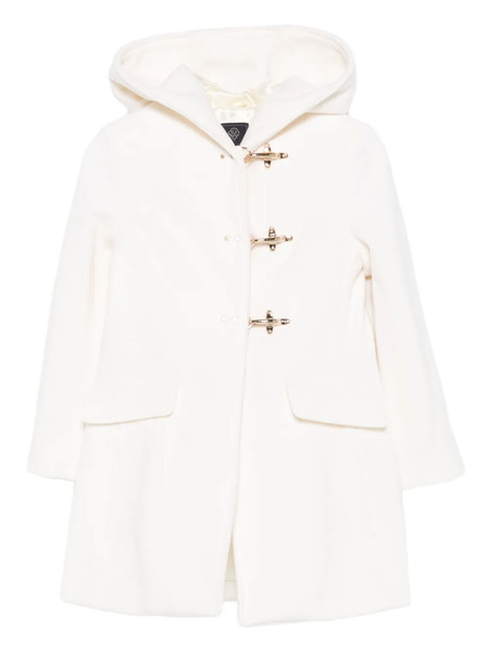  Fay Kids Hooded Toggle Coat - White 