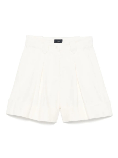 Fay Kids Inverted-pleat Shorts - Neutrals 