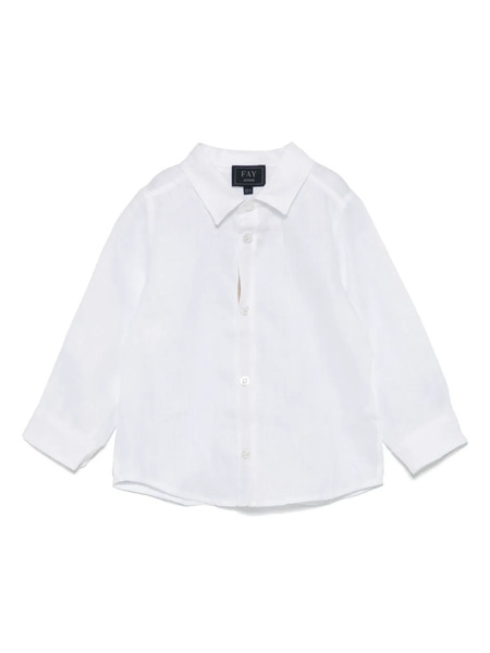  Fay Kids Linen Shirt - White 