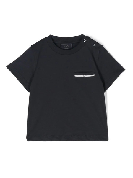  Fay Kids Logo-embroidered Cotton T-shirt - Blue 