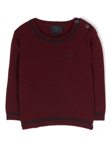  Fay Kids Logo-embroidered Fine-knit Jumper 