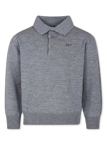  Fay Kids Logo-embroidered Polo Shirt - Grey 