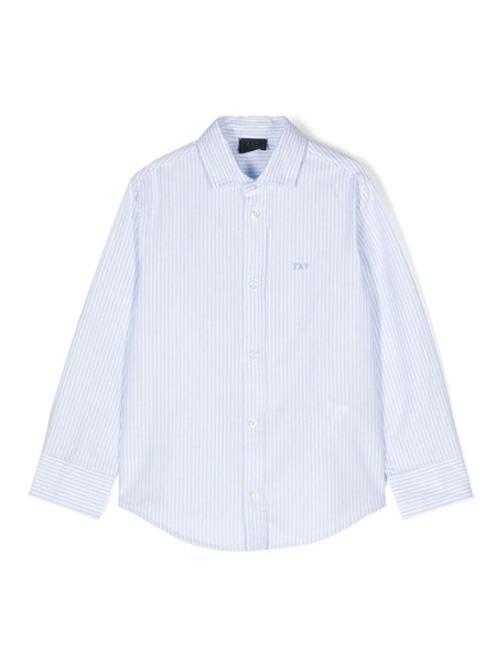  Fay Kids Logo-embroidered Shirt - Blue 