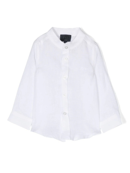 Fay Kids Logo-embroidered Shirt - White 