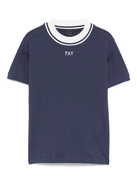  Fay Kids Logo-embroidered T-shirt - Blue 