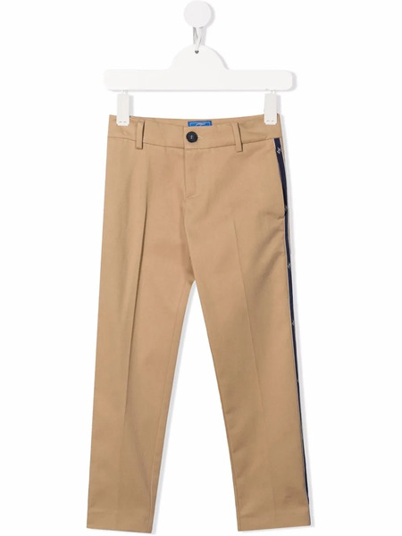  Fay Kids Logo-tape Stretch-cotton Trousers - Neutrals 