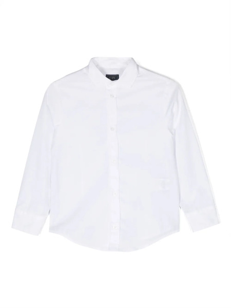  Fay Kids Long-sleeved Cotton Shirt - White 