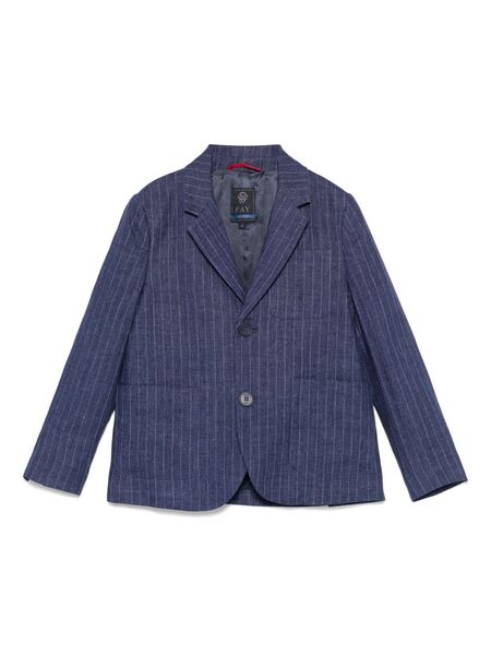  Fay Kids Pinstripe Blazer - Blue 