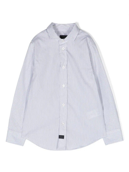  Fay Kids Pinstriped Cotton Shirt - White 