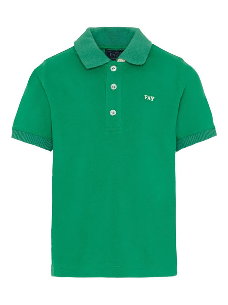  Fay Kids Short-sleeved Polo Shirt - Green 