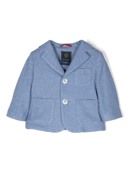  Fay Kids Single-breasted Long-sleeve Blazer - Blue 