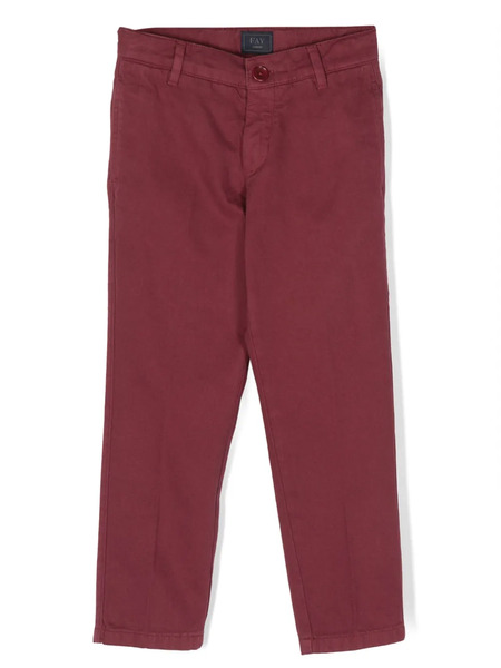  Fay Kids Slim-cut Chino Trousers - Red 
