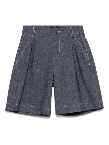  Fay Kids Slub-texture Shorts - Blue 