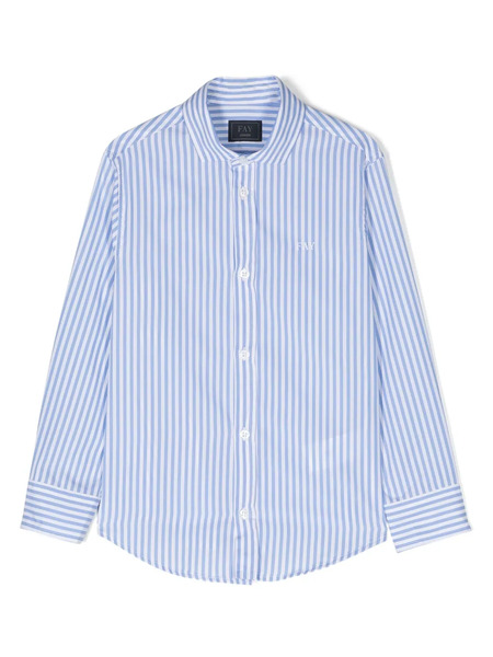  Fay Kids Stripe-pattern Long-sleeve Shirt - Blue 