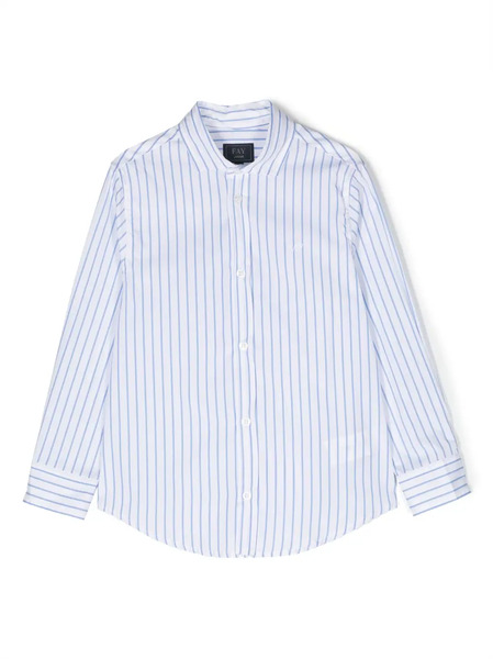  Fay Kids Stripe-print Cotton Shirt - White 